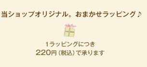 当ショップオリジナル。おまかせラッピング。1商品につき、210円（税込）で承ります